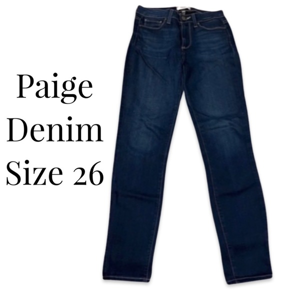 Paige Size 26  hoxton ankle jeans denim skinny dark wash - Picture 2 of 15